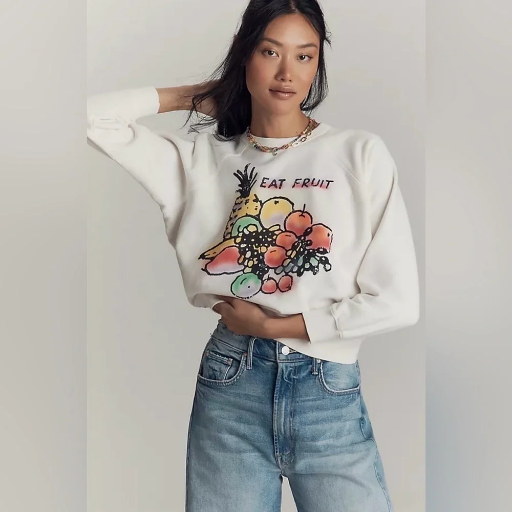 MOTHER White Cotton Sweatshirt | The Concert crew L